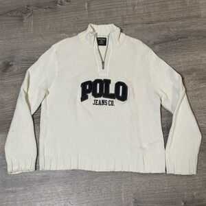 Vintage polo jeans Co. Ralph Lauren quarter zip sweater XL